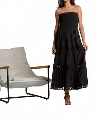 Elan Turks Strapless Maxi Dress With Crochet Detail - Black