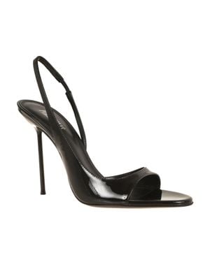 Paris Texas Open Toe Slingback Sandal With 105 Mm Stiletto Heel - Metallic