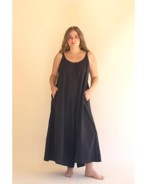 KALALOU Adjustable Strap Flowy Sweater With Button Detail - Blue