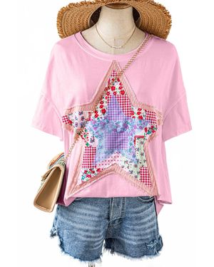 fashionworks Star Patchwork T-Shirt - Red