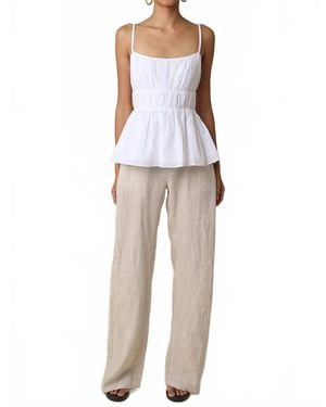 Olivaceous Carina Taupe Linen Pant - Gray