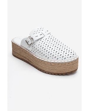 Forever & Always Shoes Louis Leather Platform Sandal - White