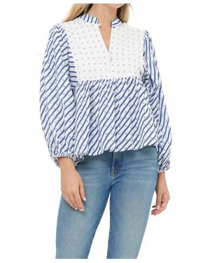 Oliphant Mandarin Balloon Top - Blue