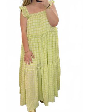 Beeson River Lauren Gingham Maxi Dress - Green