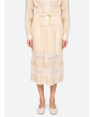 Sea Pippa Solid Midi Skirt - Natural