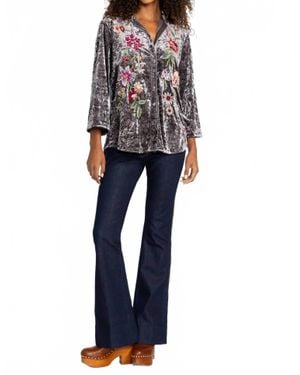 Johnny Was Kimono Sleeve Shirt - Blue