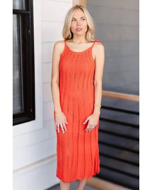 Lalavon Madeline Midi Dress - Red