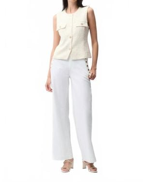 Joseph Ribkoff Striped Fitted Bouclé Vest - White