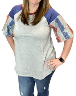 E. Luna Americana Puff Tee - Gray