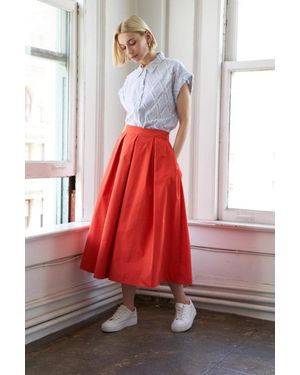 TRUEDAMES Love Of Mine Woven Midi Skirt - Red