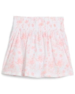 PUMA Sandy Golf Skort Floral Smocked Waist A-Line Active Dsgl577 - Pink