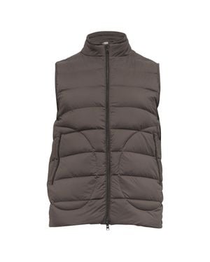 Herno Zipped Down Vest Jacket With Pockets - Brown