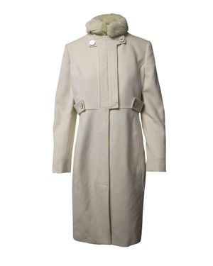 Versace Coat With Fur Collar - Gray