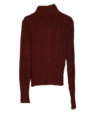 Isabel Marant Daley Cable Knit Zip Sweater - Red