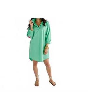 Caryn Lawn Preppy Star Dress - Green