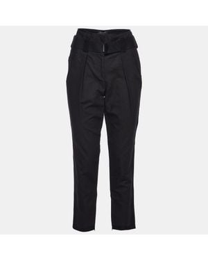 Isabel Marant Cotton Belt Detail Tapered Pants - Black