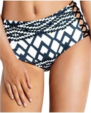 Seafolly Modern Trible High Waist Lattice Bikini Bottom - Blue