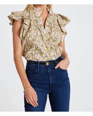 Bishop + Young Margarita Poplin Top - Blue