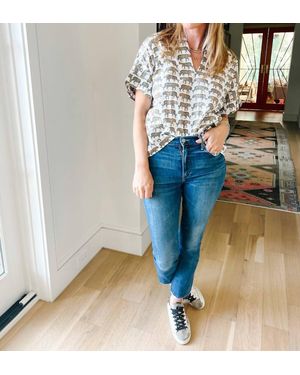 Brooke Wright Kimono Pleat Top - Blue