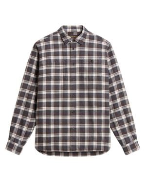 Woolrich Warren Checked Cotton Flannel Shirt - Gray
