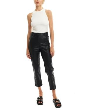 LBLC The Label Jen Trouser Faux Leather Straight Leg Cropped Jdm1982 - Black