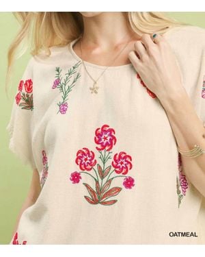 Umgee Embroidered Tunic - Pink