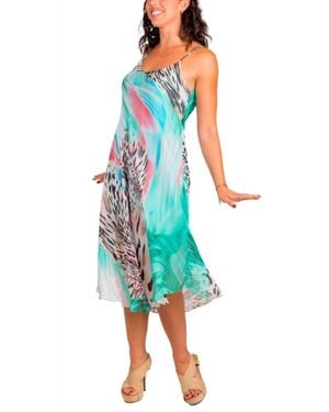 Gigi Moda Animal Print Miele Midi Dress - Blue