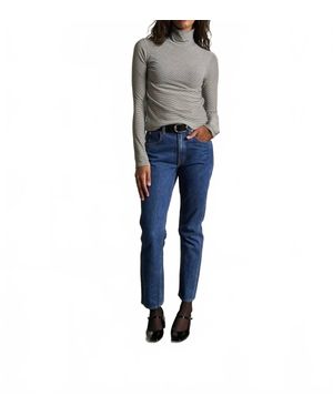 PERFECTWHITETEE Cindy Jersey Turtleneck Top - Blue