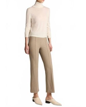 Vince Niki Plaid Mid-Rise Crop Flare Pant - Natural