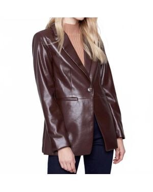 Charlie b Faux Leather Blazer - Red