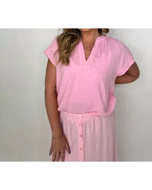 Bobi Raglan Flutter Top - Pink