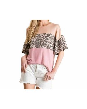 Veveret Colorblock Knit Top - Pink