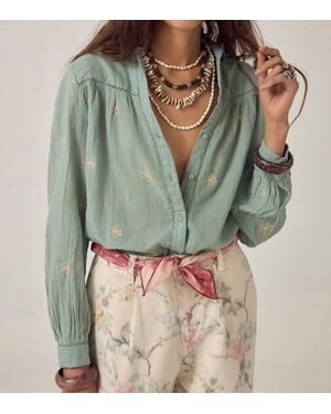 MAISON HOTEL Rani Embroidered Shirt - Green