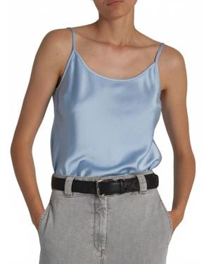 Saint Art Elliot Charmeuse Cami Top - Blue