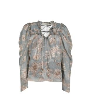 Bishop + Young Sydney Blouse With Floral Print - Gray