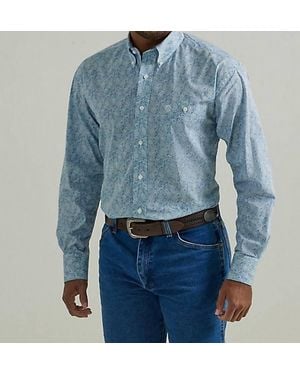 Wrangler George Long Sleeve Shirt - Blue