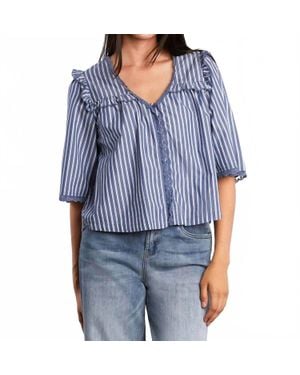 Billy T Juliet Stripe Button Front Shirt - Blue