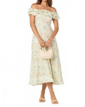 Astr Alannah Off The Shoulder Midi Dress - Natural