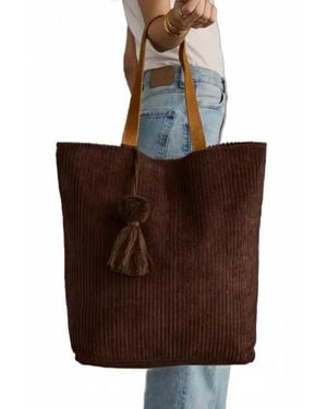 Panache Apparel Corduroy Tote - Brown