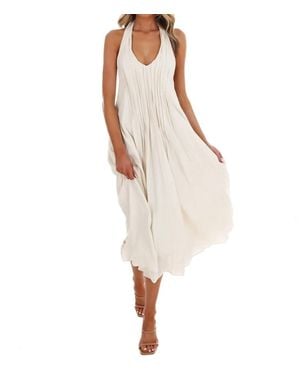 In February Softly Flowing Halter Midi Dress - White