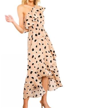 Vine & Love One Shoulder Ruffle Dress - White