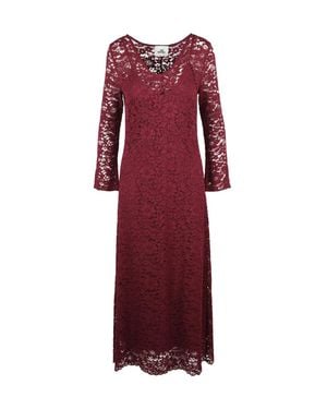 Pink Memories Viscose-Blend Lace Tunic Dress - Red