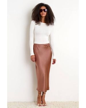 SABLYN Miranda B Scallop Trim Bias Cut Pull On Skirt - White