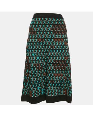 Missoni Missoni/ Pattern Knit Knee Length Skirt - Green