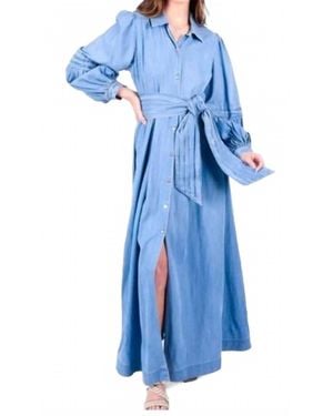 Emily Mccarthy Oxford Maxi Dress - Blue
