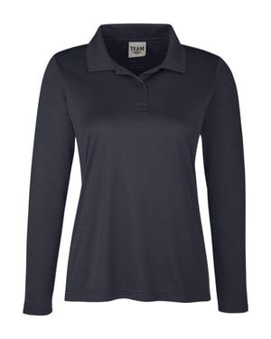 Team 365 Zone Performance Long Sleeve Polo - Blue