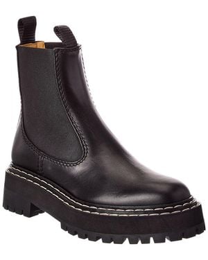 Proenza Schouler Round Toe Leather Bootie - Black