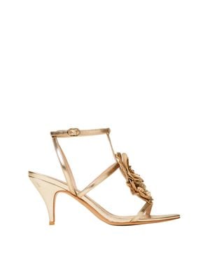 Twinset Kitten Heel Sandals With Metallic Finish