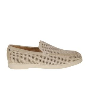 Baldinini Perforated Suede Slip-On Loafers - White