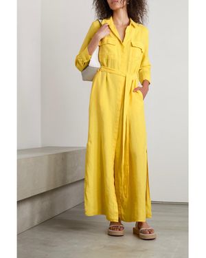 L'Agence Cameron Linen Shirt Dress - Yellow